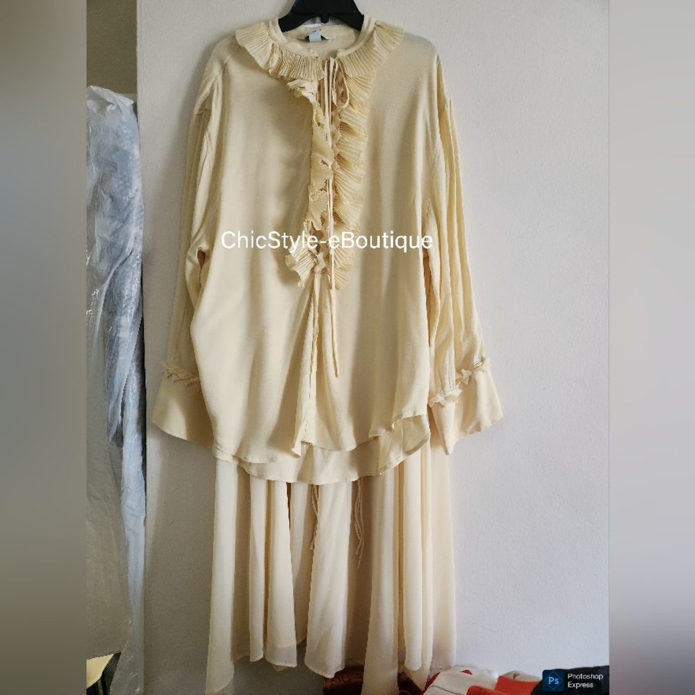 H&M S/S 2025 The STUDIO Ruffled Tunic Pale Yellow ONLY NO LOW BALLING!! - Picture 13 of 16